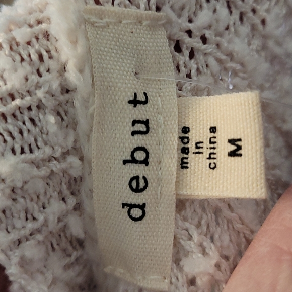 Debut Sweater Color Block Sweater Cropped Tan Sage Nude Size Medium - Picture 7 of 10